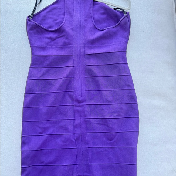 purple strapless bandage dress Flirtatious Looks Bandage Mini Dress